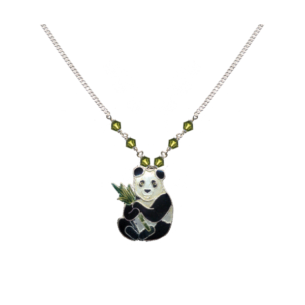 Small Panda and Bamboo Necklace