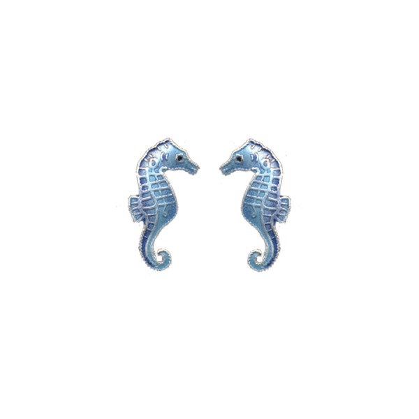 Seahorse Blue Post Earrings