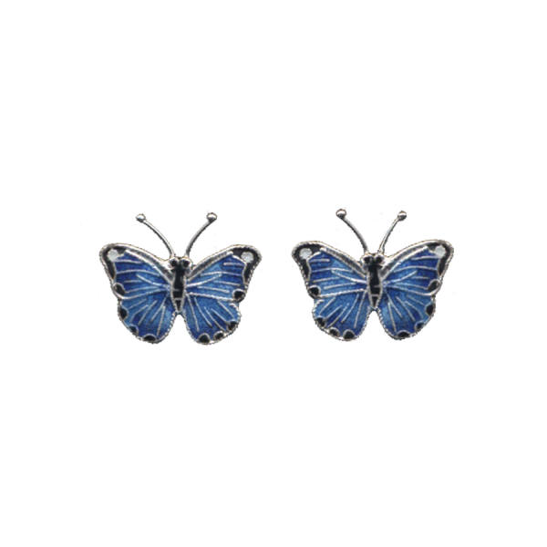 Blue Morpho Butterfly Post Earrings