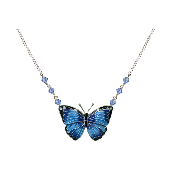 Blue Morpho Butterfly Small Necklace