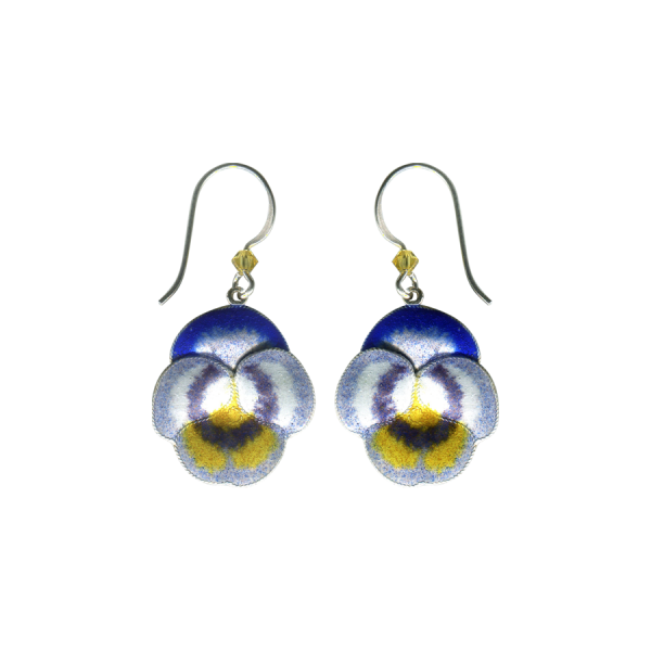 Pansy Flower Earrings With Wire