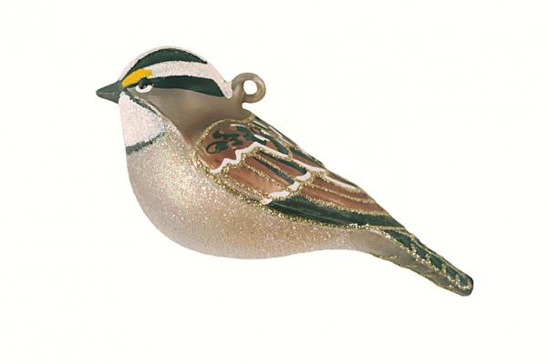  Cobane White Throated Sparrow Glass Bird Ornament