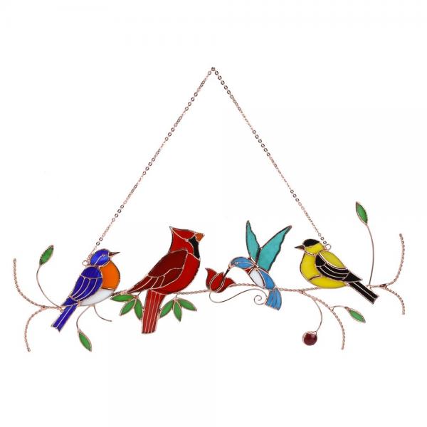 Four Birds on a Branch Suncatcher