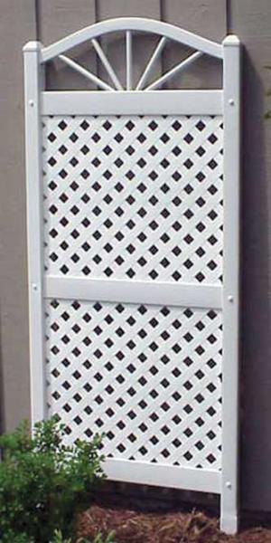 Duratrel White Sunburst Lattice Trellis 28