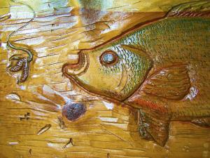 Hand Crafted Hand Carved Hanging Fish Cutting Board. by Cannsworks